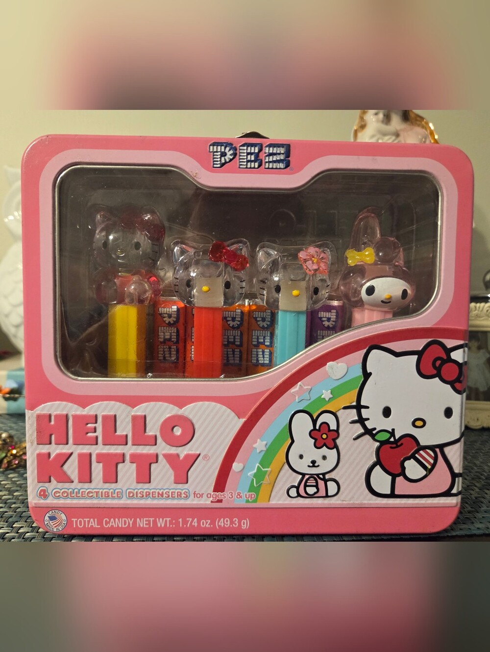 Hello Kitty PEZ Dispenser Set - Pink, Yellow, Red, Teal